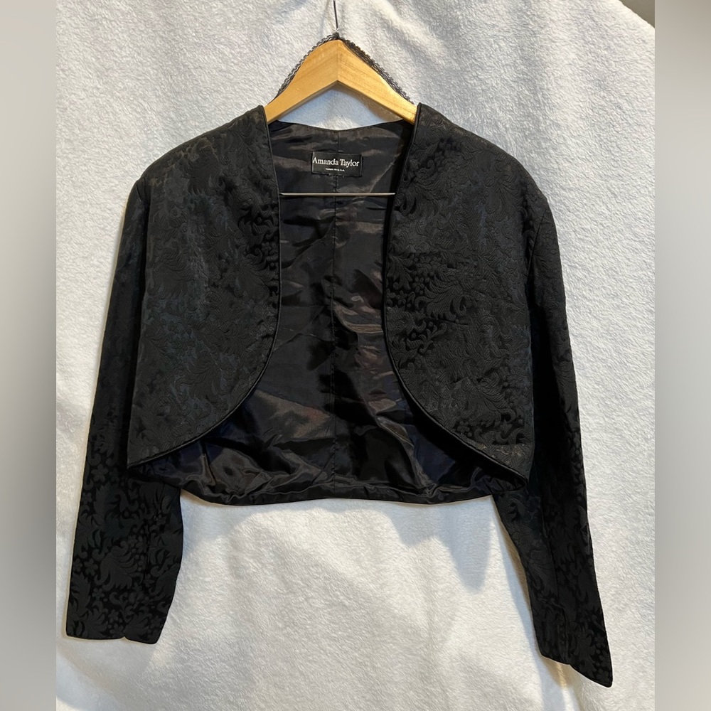 Black Jacquard Amanda Taylor bolero Jacket